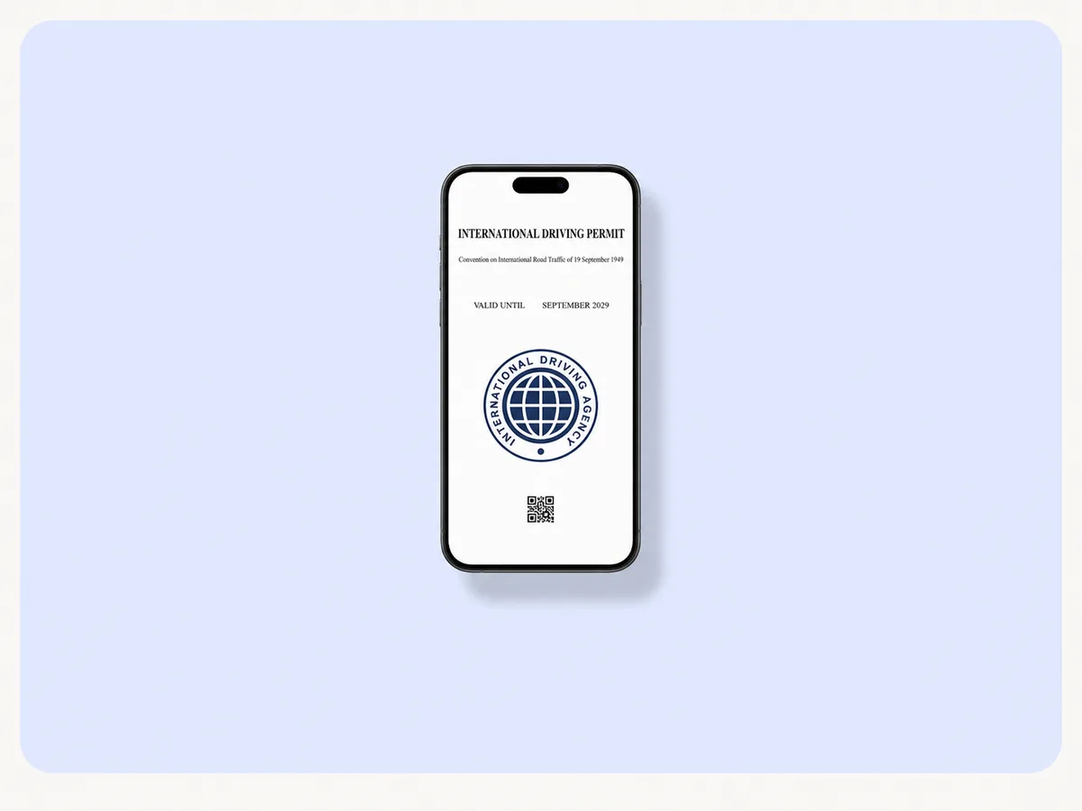 The permit displayed on a phone